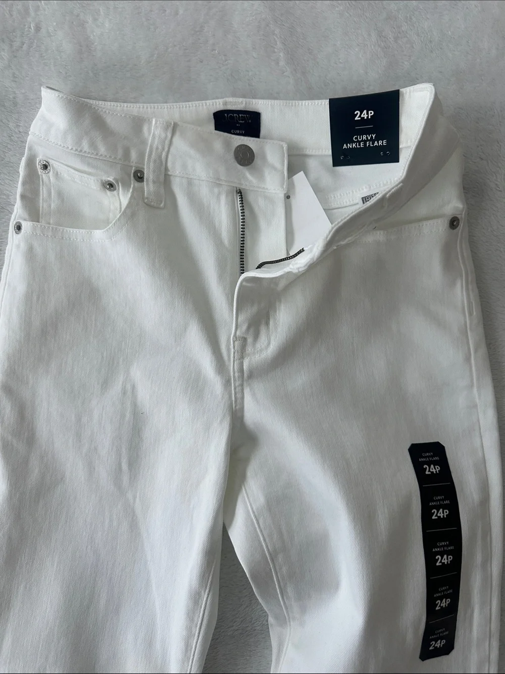 J.Crew Curvy Ankle Flare White Size 24P NWT
